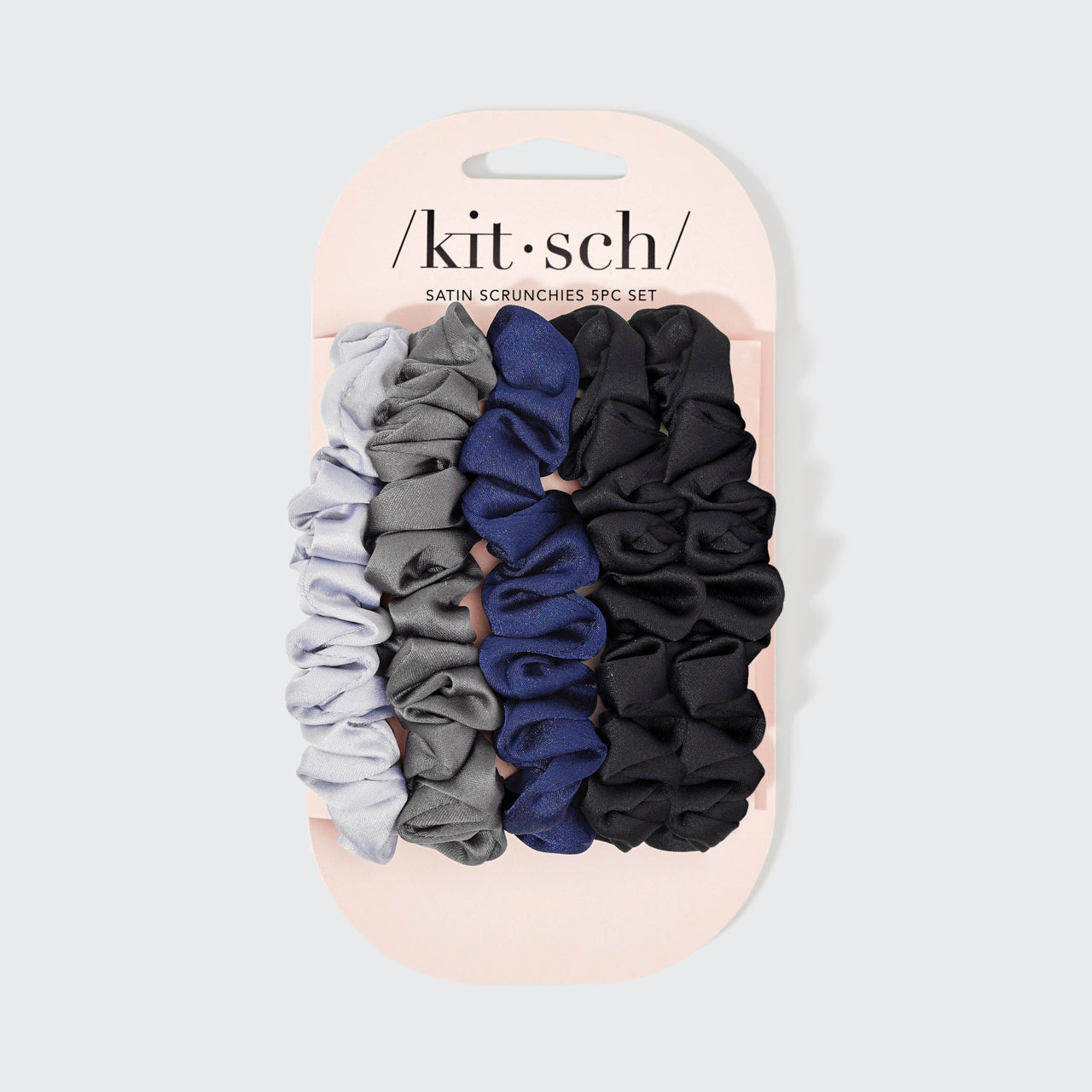 Midnight Satin Petite Scrunchies 5pc Set