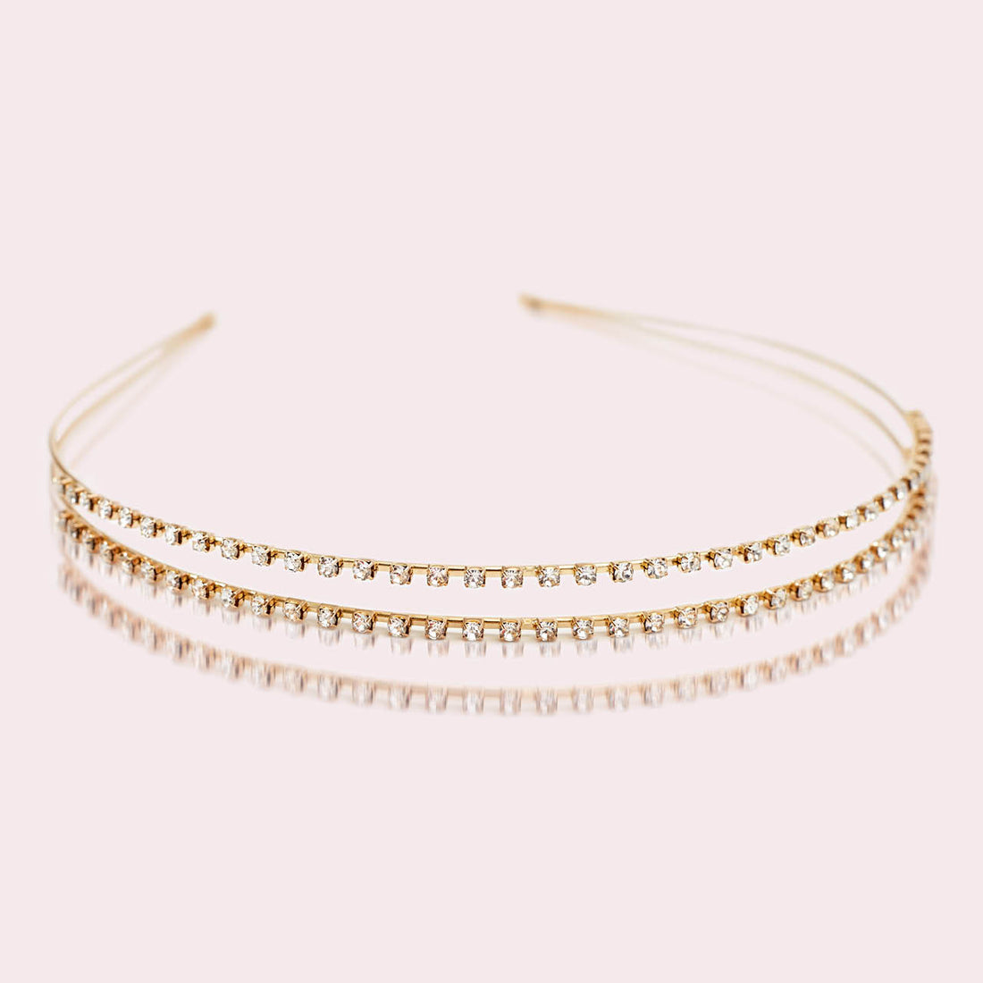 Gold Metal Rhinestone Double Headband