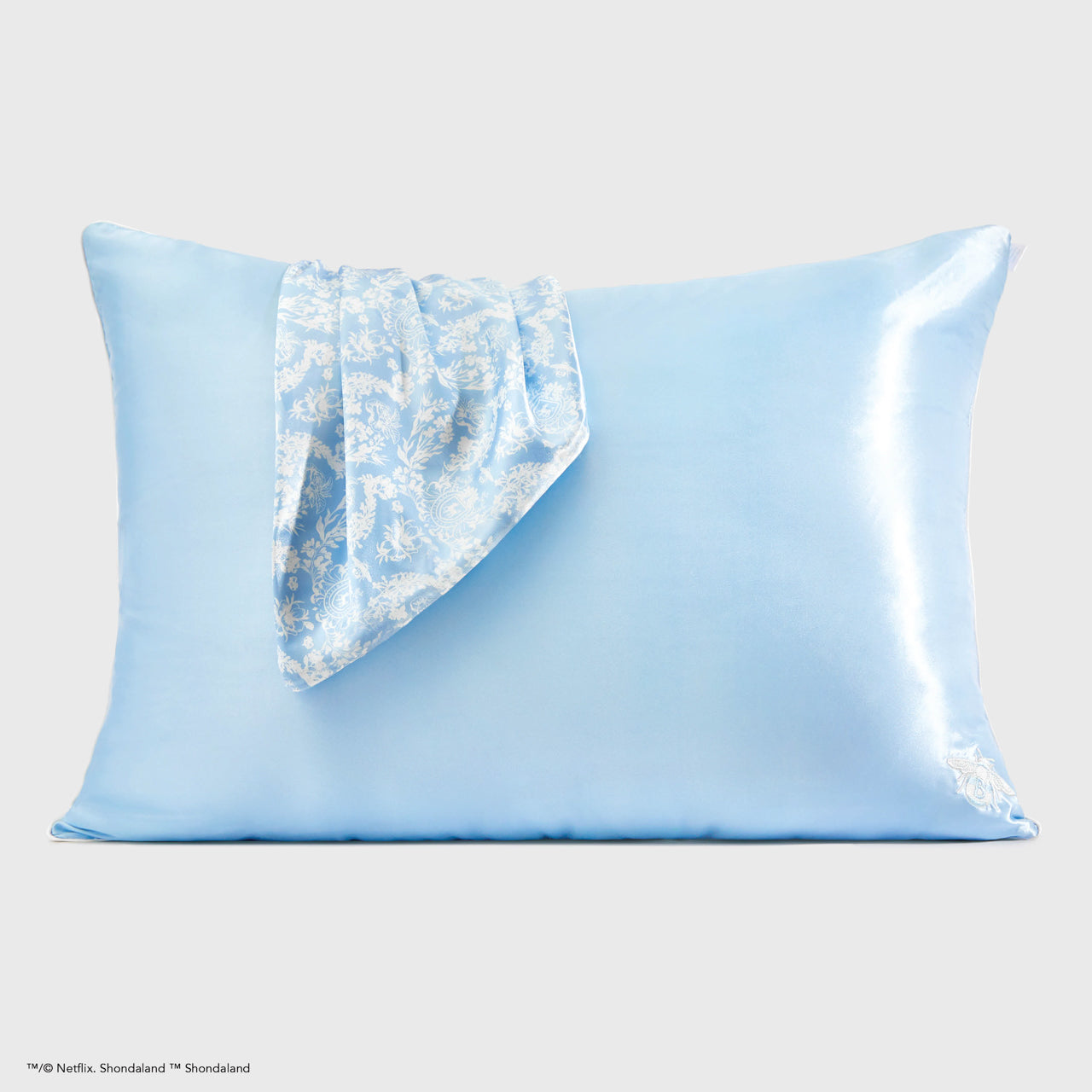 Kitsch x Bridgerton Satin Pillowcase in Toile De Blue