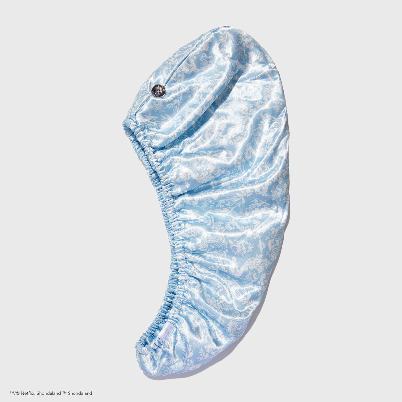 Kitsch x Bridgerton Satin Wrapped Hair Towel / Toile De Blue