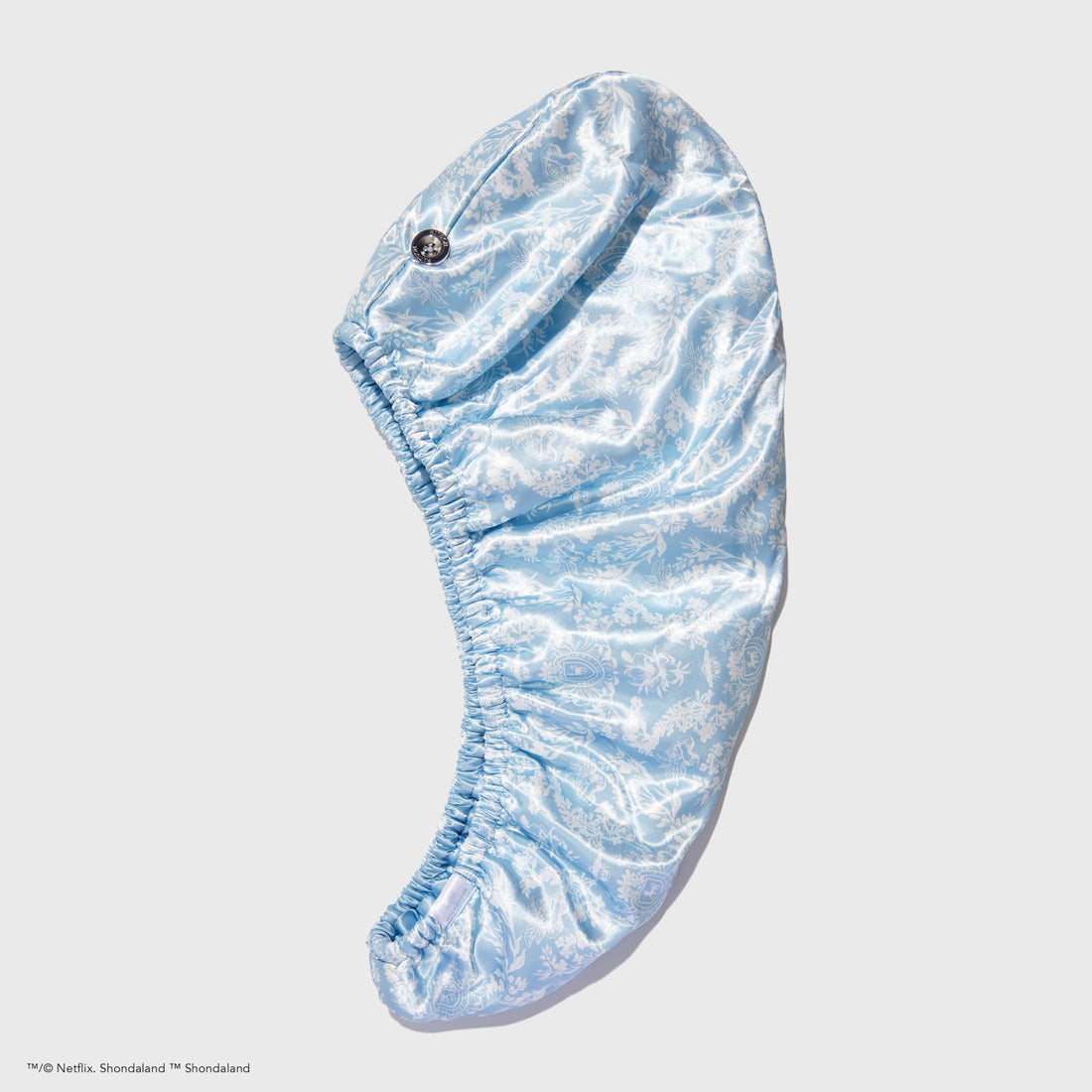 Kitsch x Bridgerton Satin Wrapped Hair Towel / Toile De Blue