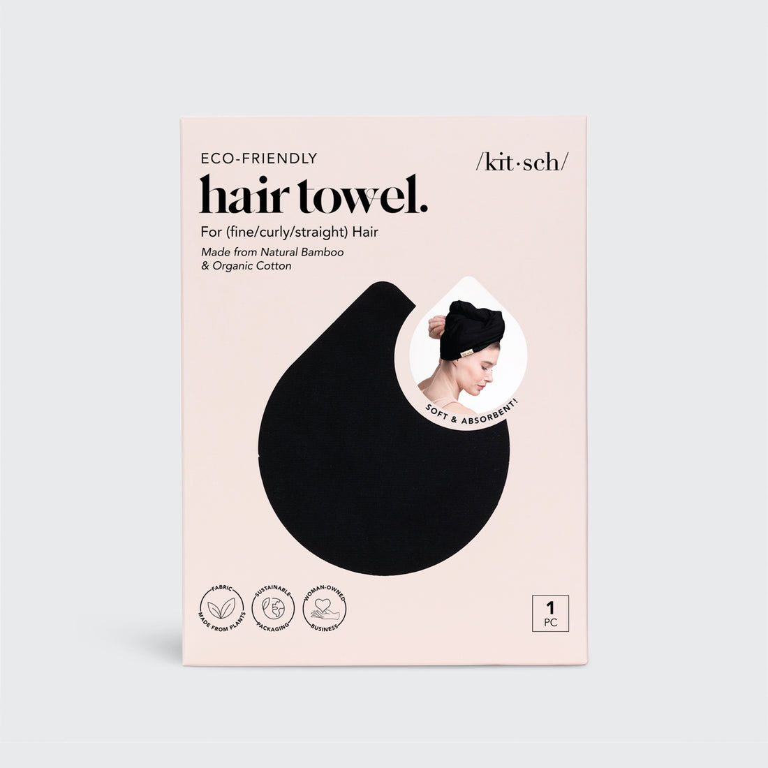 Microfiber Hair Towel - Black
