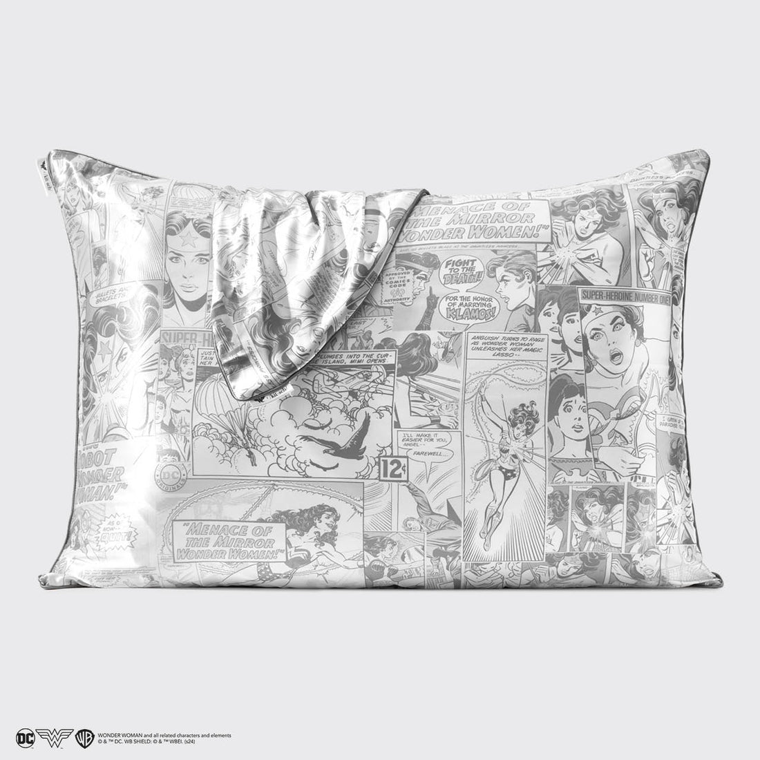 Kitsch x Wonder Woman Satin Pillowcase in Comic Print