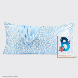 Kitsch x Bridgerton Satin Pillowcase in Toile De Blue - King