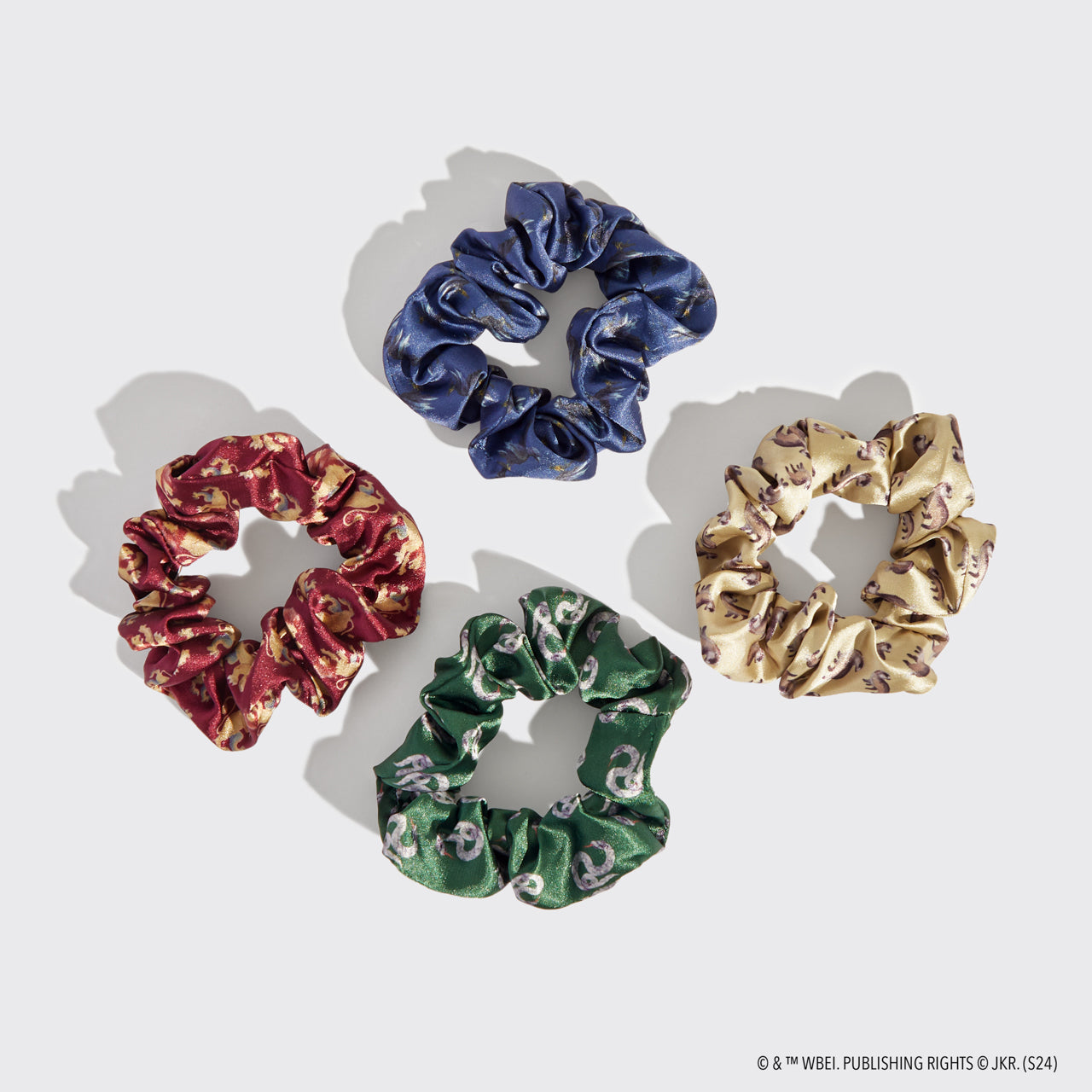 Kitsch x Harry Potter Satin Scrunchies 4pc Set in All Houses