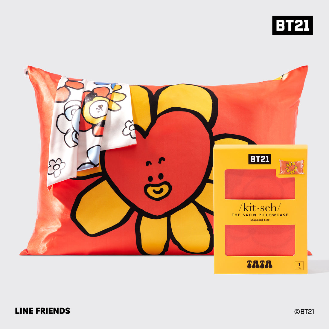 Kitsch x BT21 Satin Pillowcase in TATA