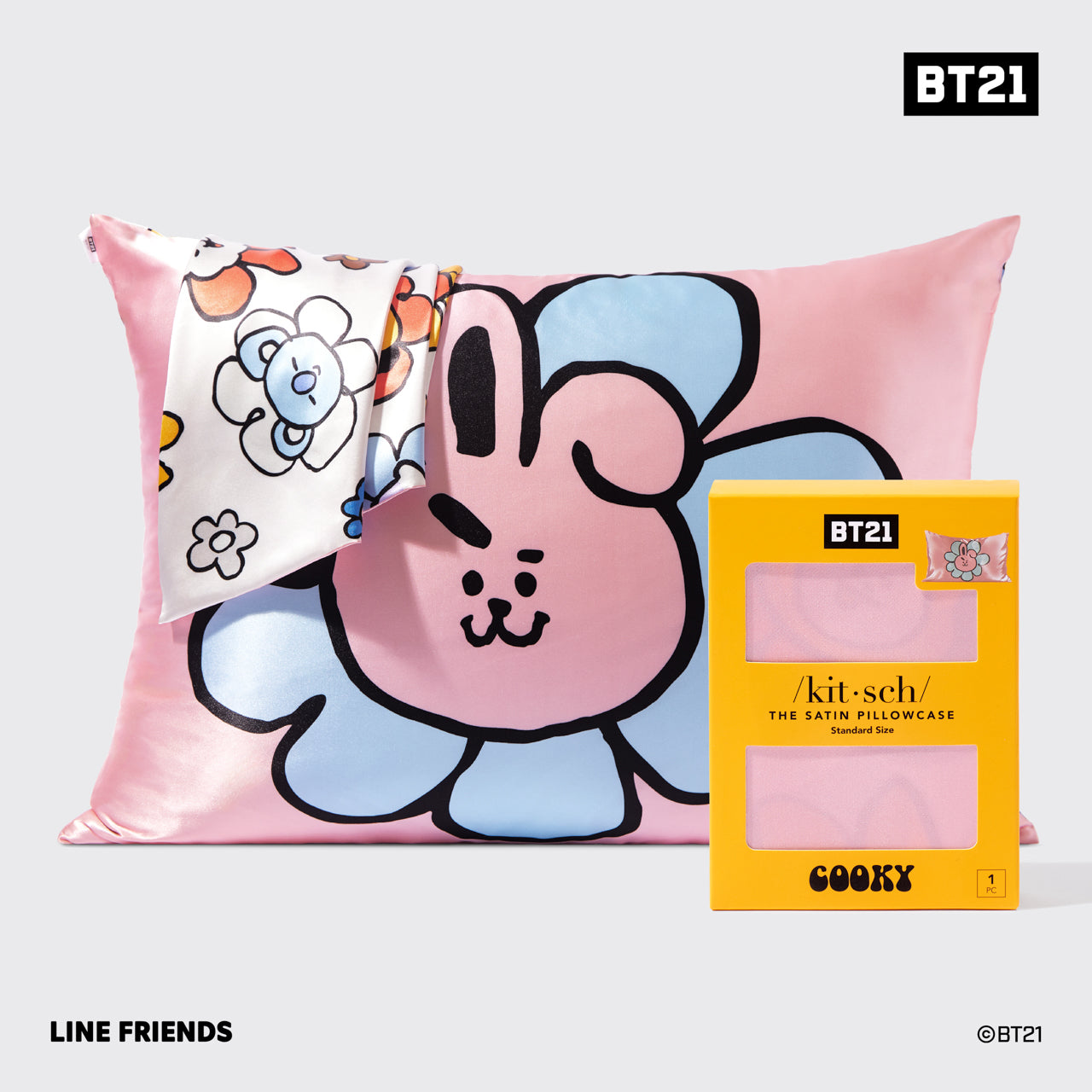 Kitsch x BT21 Satin Pillowcase in COOKY