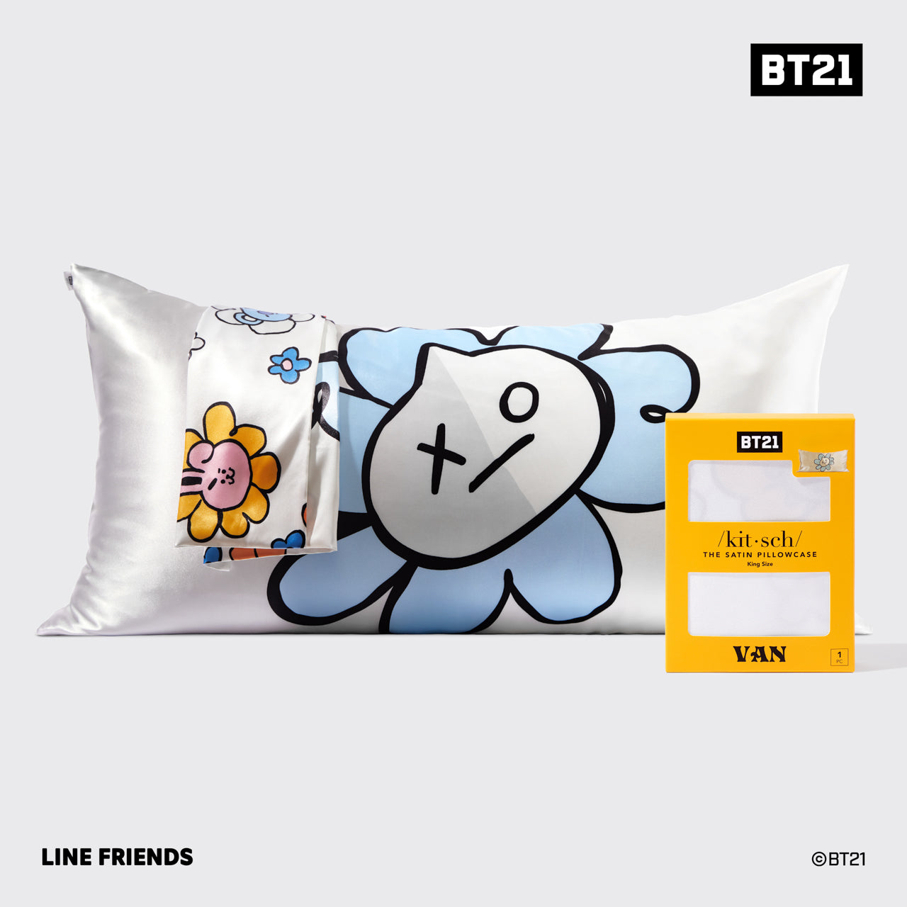 Kitsch x BT21 Satin Pillowcase in VAN - King