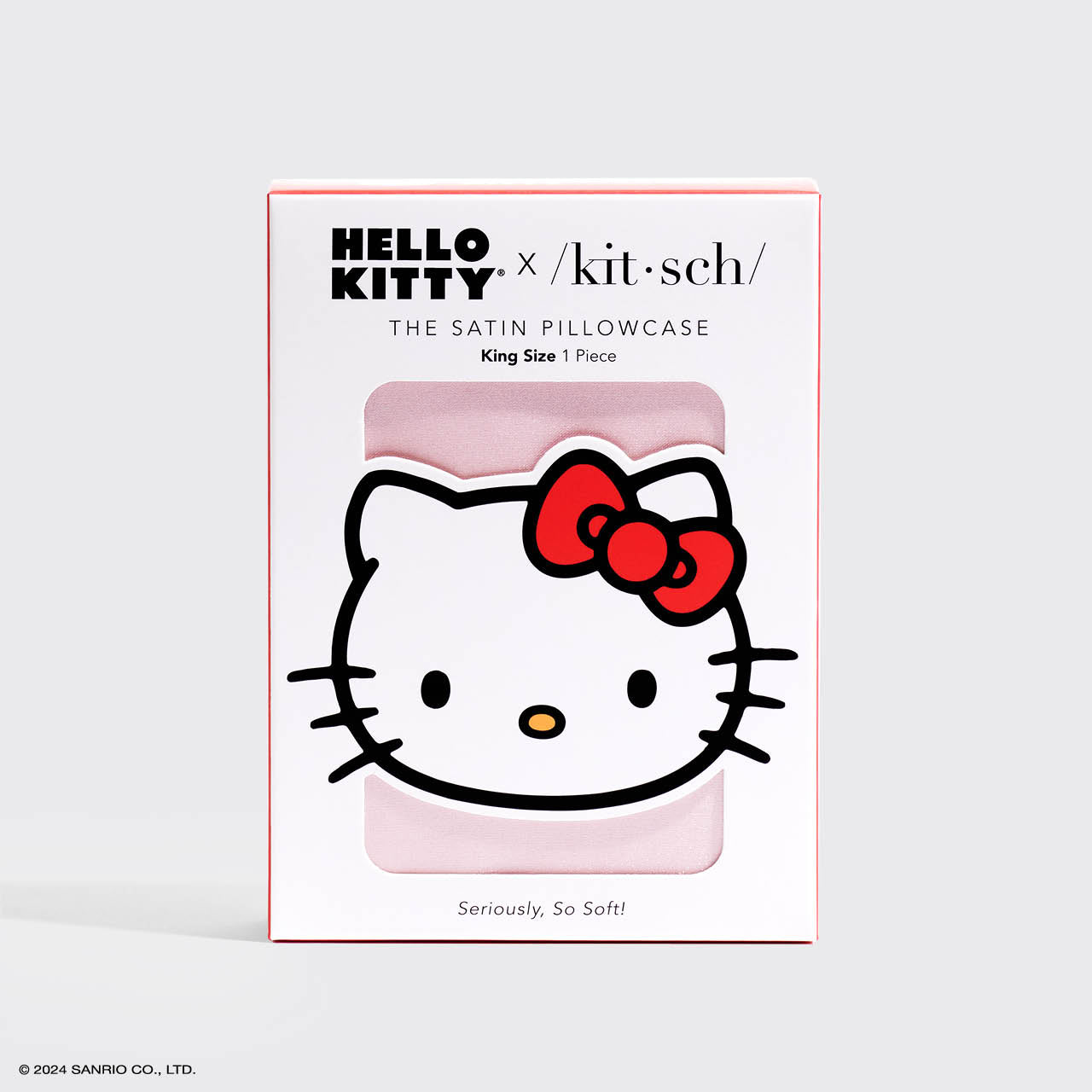 Kitsch x Hello Kitty Satin Pillowcase in Pink Hello Kitty Face - King