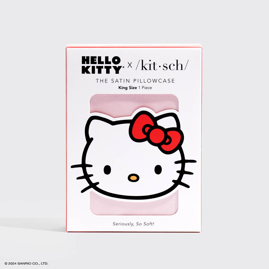 Kitsch x Hello Kitty Satin Pillowcase in Pink Hello Kitty Face - King