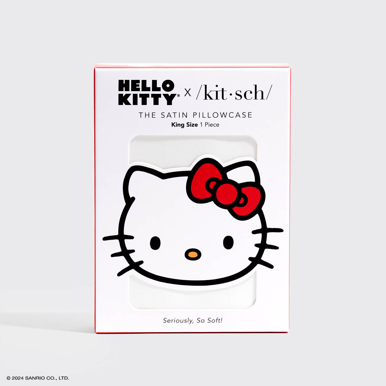 Kitsch x Hello Kitty Satin Pillowcase in Ivory Kitty Bow - King
