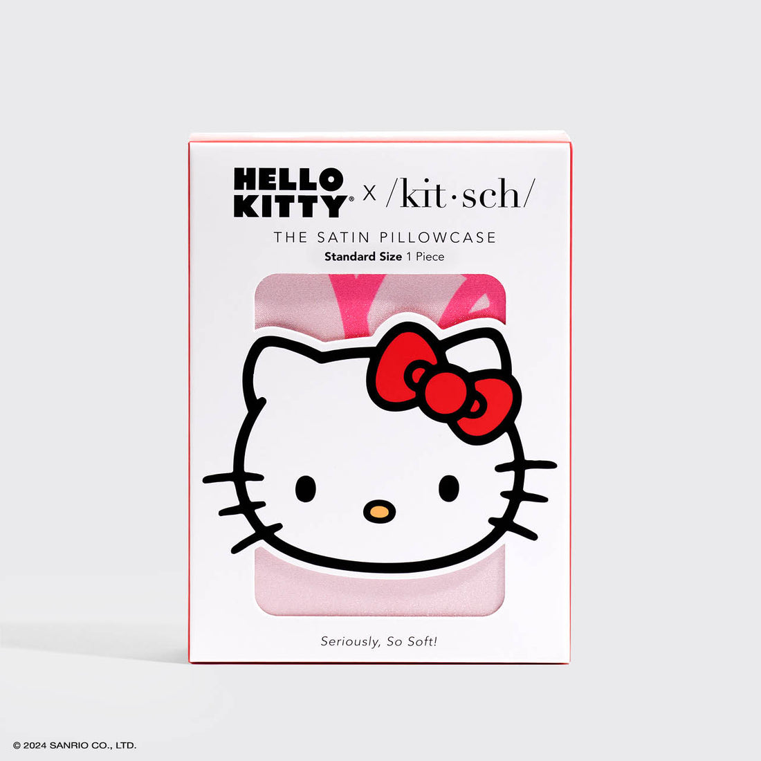 Kitsch x Hello Kitty Satin Pillowcase in Pink Hello Kitty Faces