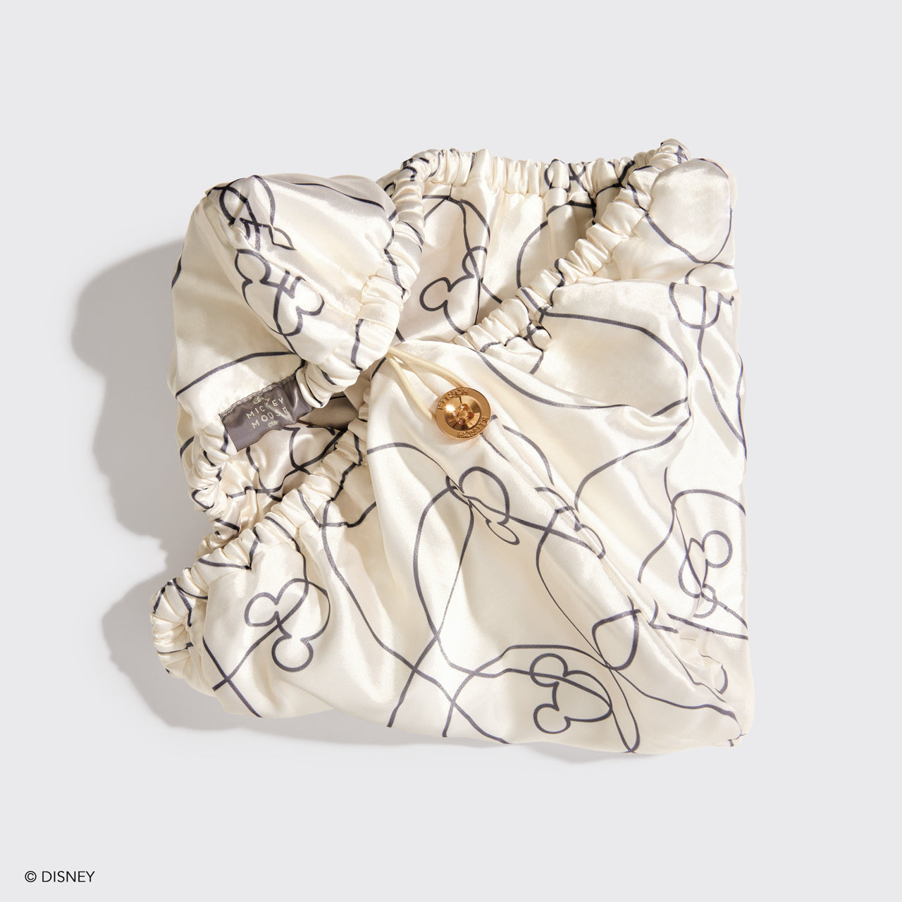 Mickey/ Minnie x Kitsch Satin-Wrapped Hair Towel Mickey Maze - Cream