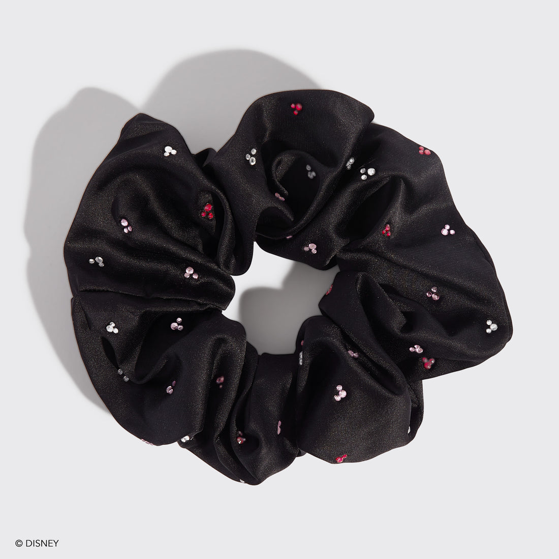 Kitsch x Mickey and Minnie Black Rhinestone Scrunchie