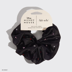 Kitsch x Mickey and Minnie Black Rhinestone Scrunchie