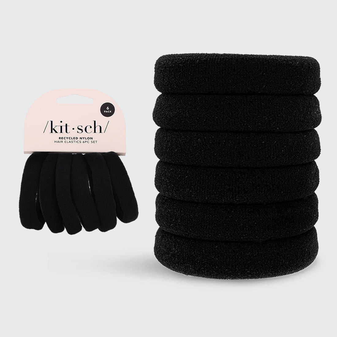 Black Thick Elastics 6pc Set