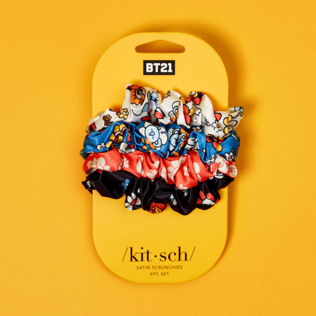 Kitsch x BT21 Satin Sleep Scrunchies 4pc Set