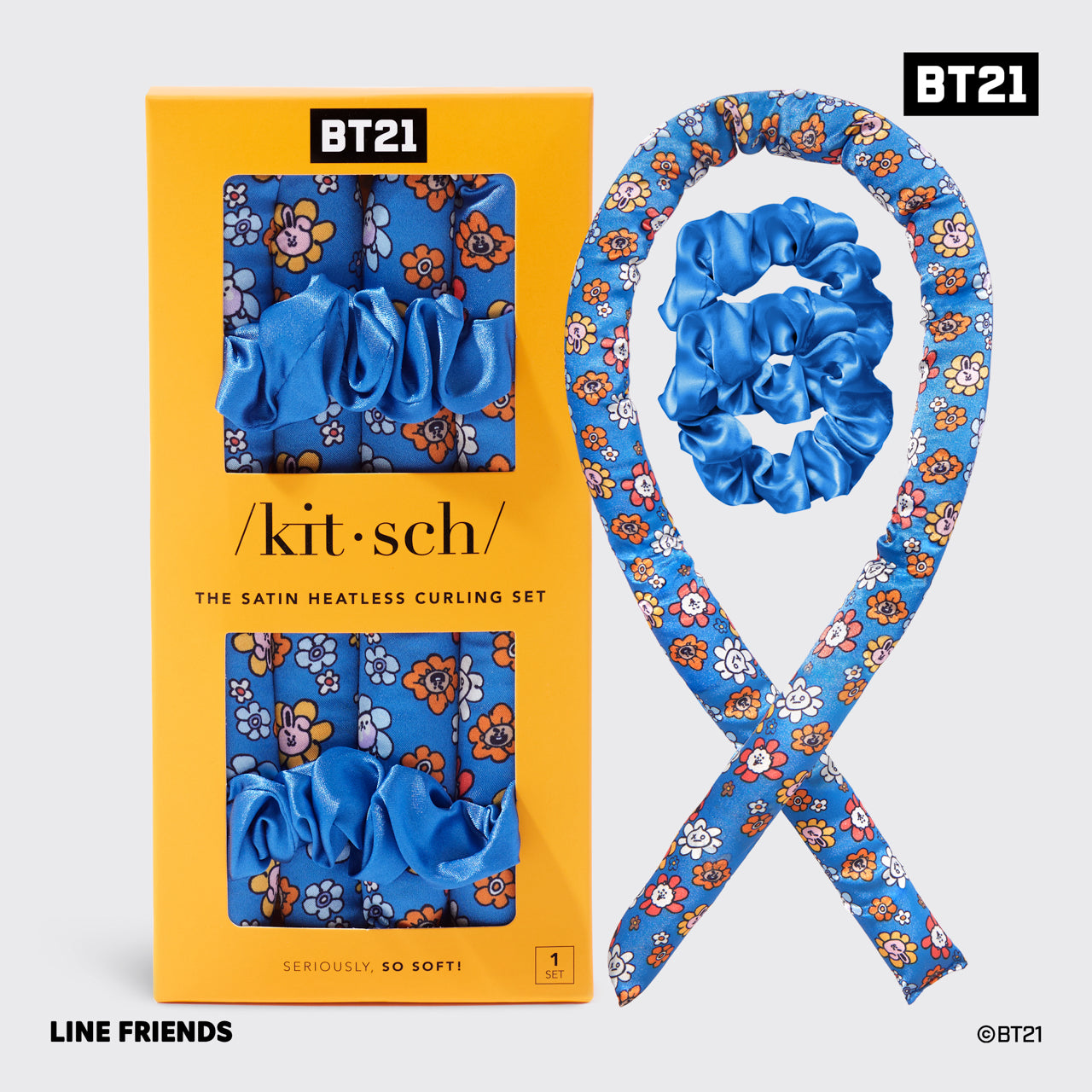 Kitsch x BT21 Satin Heatless Curling Set in UNIVERSTAR