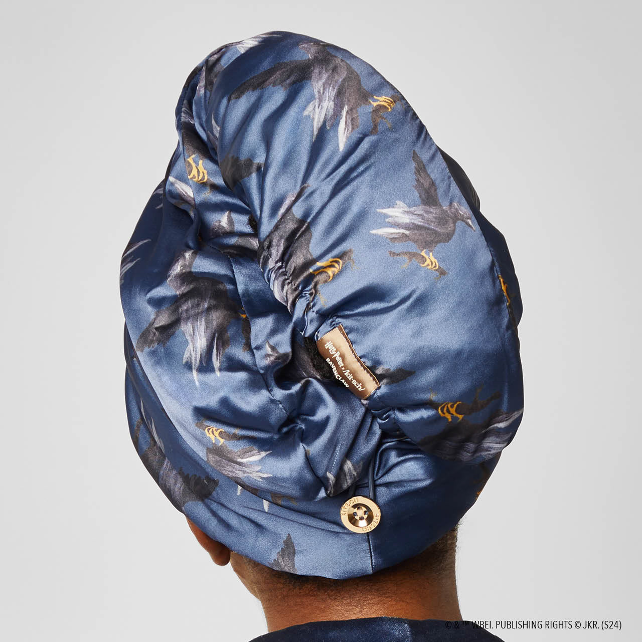Kitsch x Harry Potter Satin Wrapped Hair Towel in Ravenclaw
