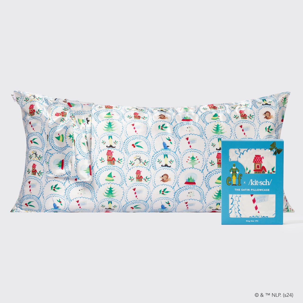 Kitsch x Elf Satin Pillowcase in North Pole - King