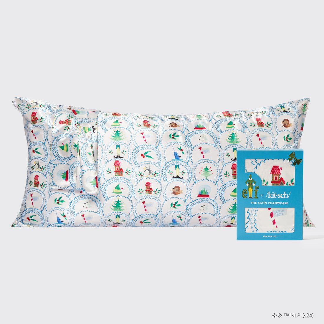Kitsch x Elf Satin Pillowcase in North Pole - King