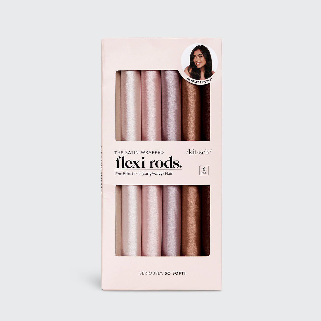 Satin-Wrapped Flexi Rods 6pc Set - Rosewood