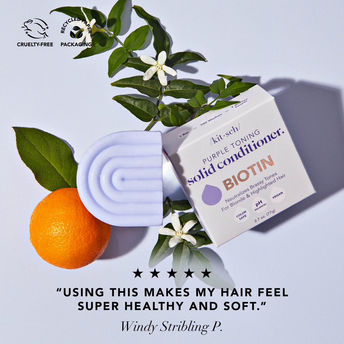 Purple Toning Conditioner Bar for Color-Treated & Grey Hair