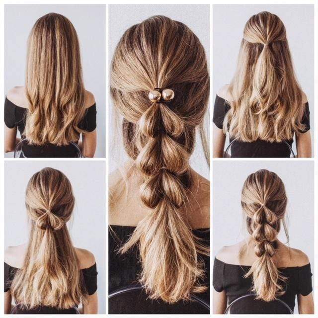 Metal Double Bead Hair Tie - Hematite