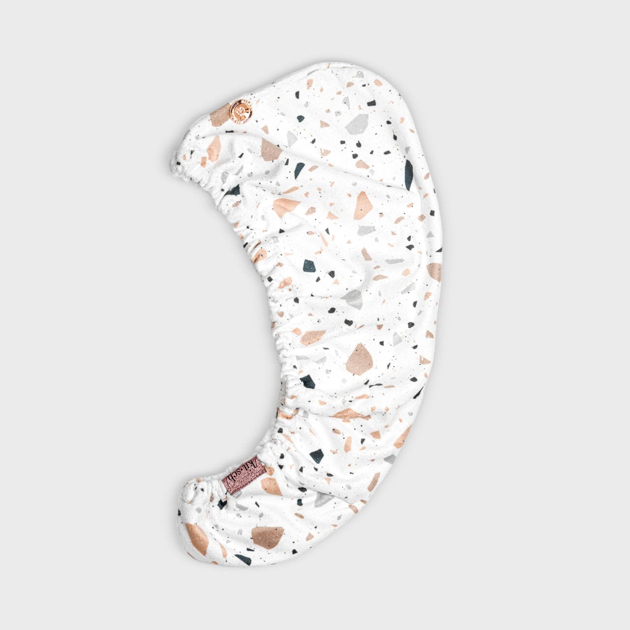 Microfiber Hair Towel -White Terrazzo