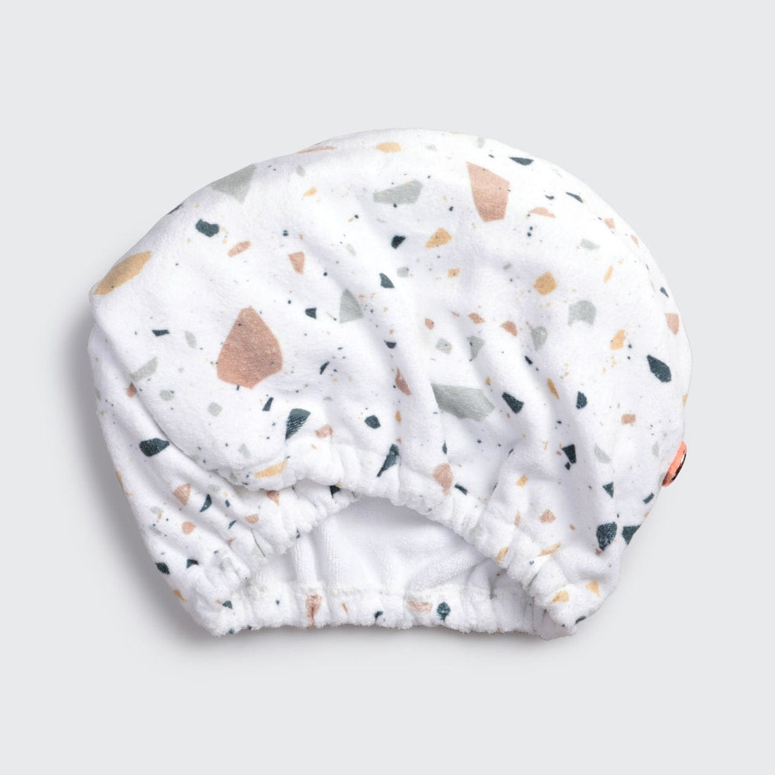 Microfiber Hair Towel -White Terrazzo