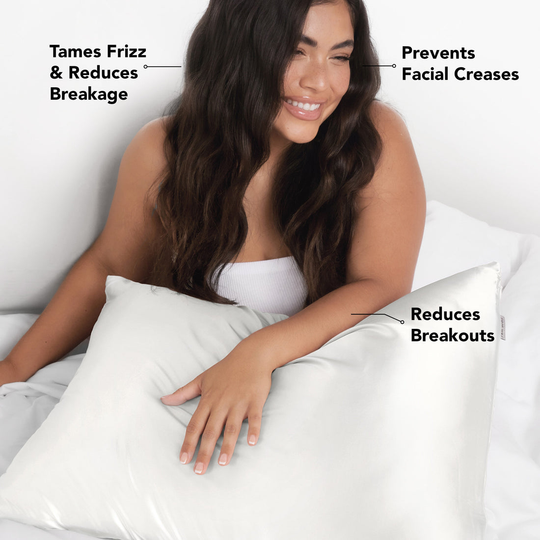 Satin Pillowcase in Ivory - King