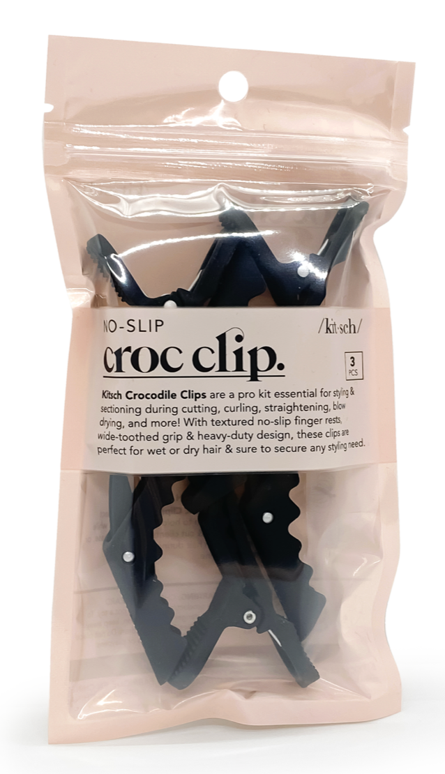 Black No-Slip Crocodile Clips 3pc Set